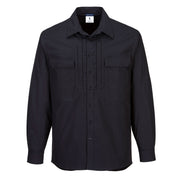 MS106 - Utility Stretch Long Sleeve Shirt in Black
