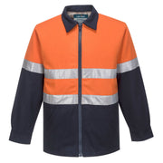 MW028 - Bluey Hi-Vis Wool Blend Contrast Work Jacket in Orange/Navy