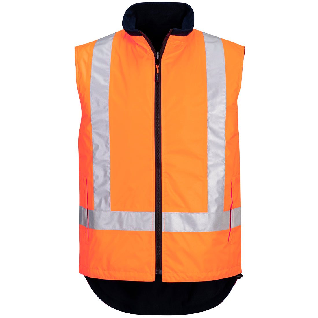 MX214 - TTMC-W17 Hi-Vis X Back Reversible Vest in Orange