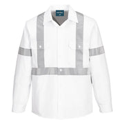 MX303 - Hi-Vis X Back Class N Shirt L/S in White