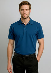 P011MS Mens Byron Short Sleeve Polo - Steel Blue