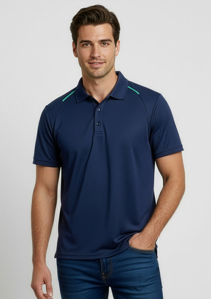 P012MS Mens Academy Short Sleeve Polo - Navy/Teal