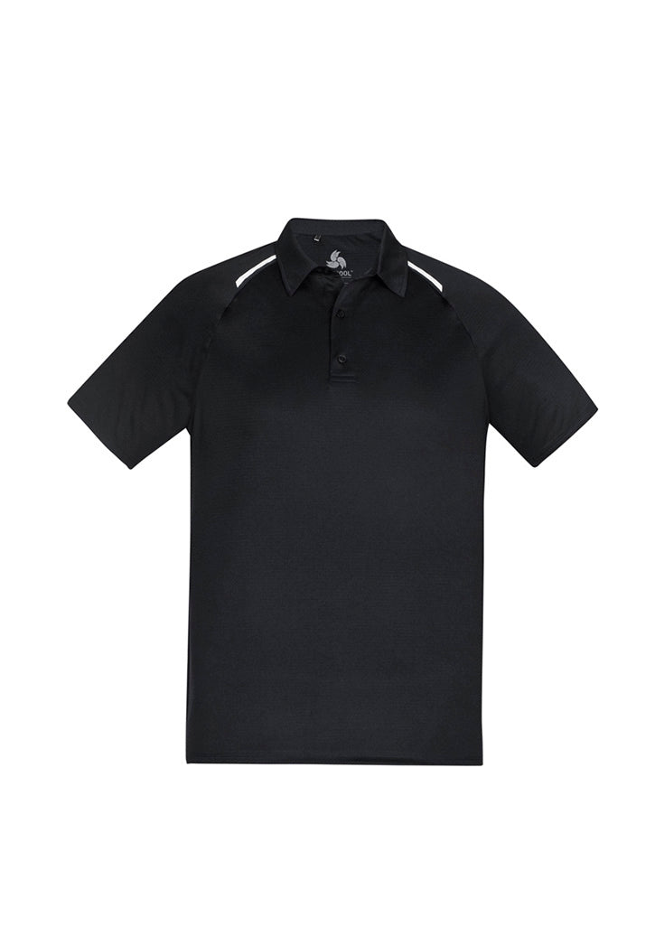 P012MS Mens Academy Short Sleeve Polo - Black/White