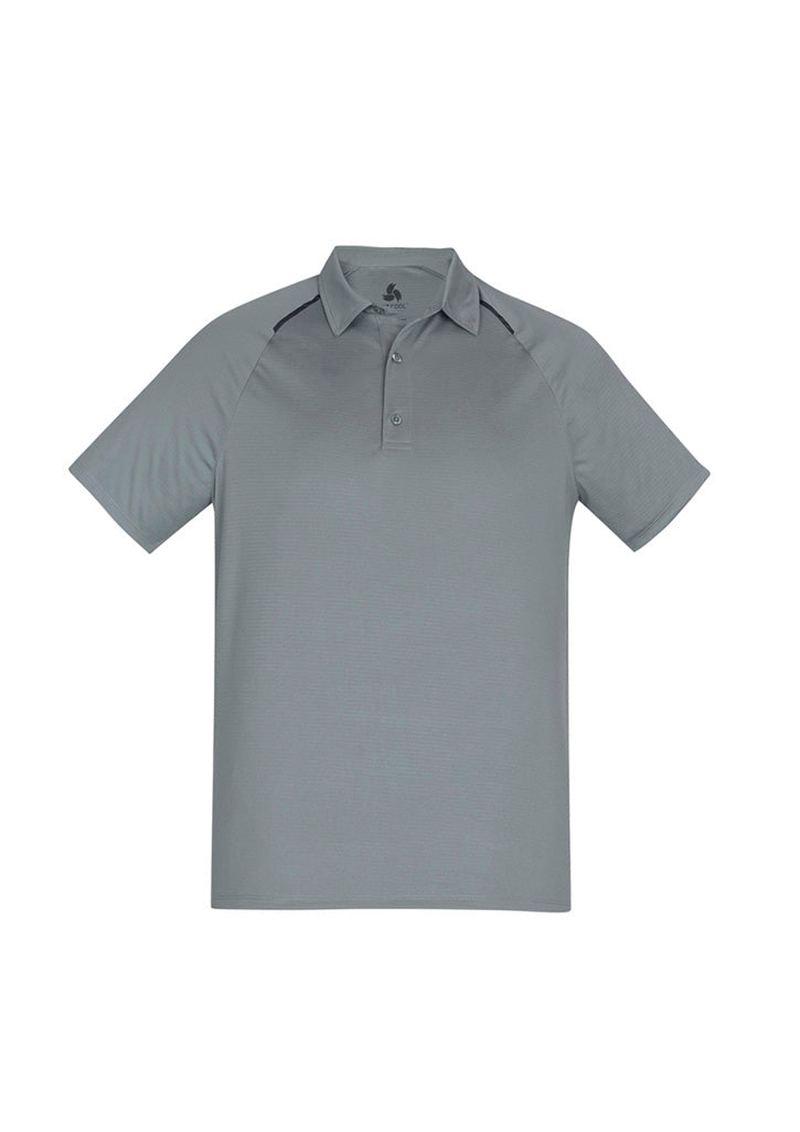 P012MS Mens Academy Short Sleeve Polo - Silver/Charcoal