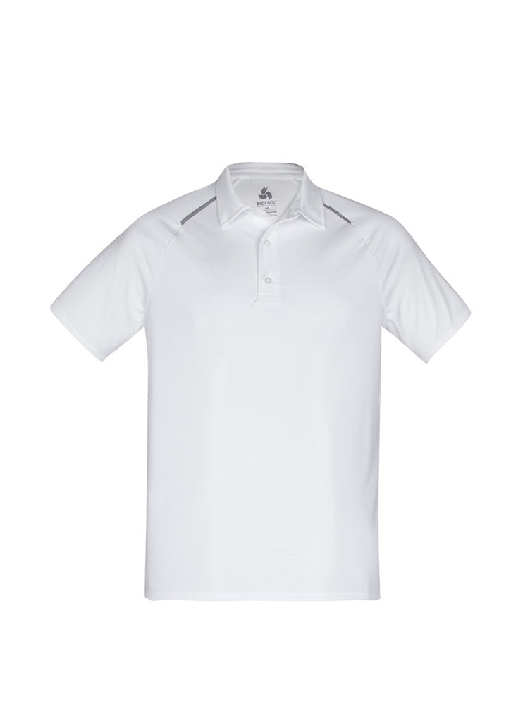 P012MS Mens Academy Short Sleeve Polo - White/Silver