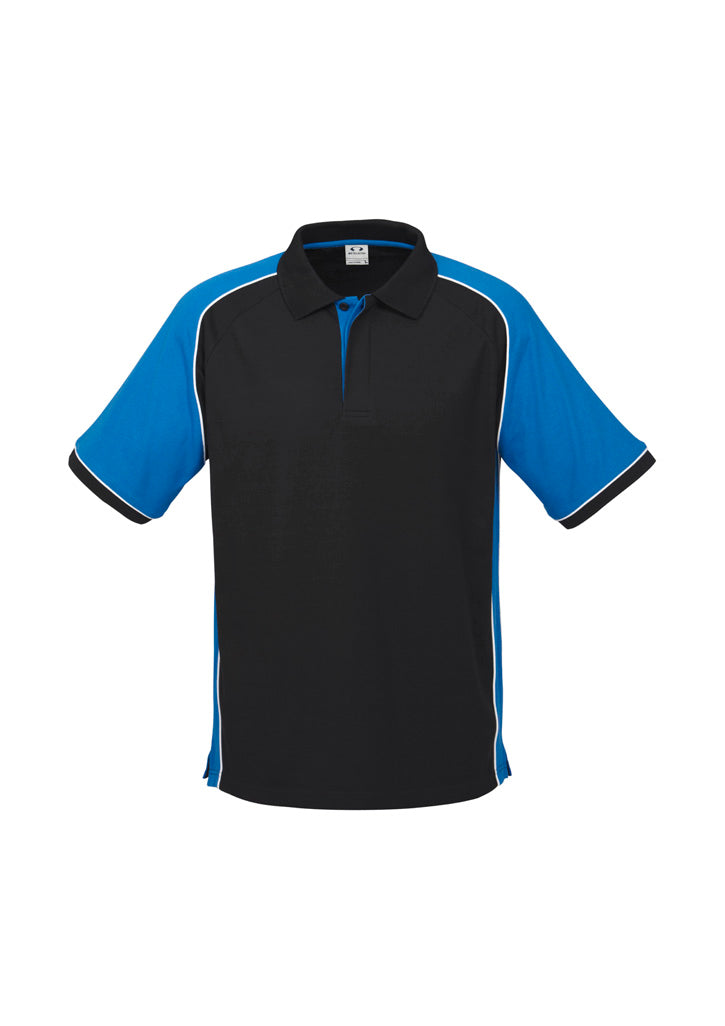 P10112 Mens Nitro Short Sleeve Polo - Black/Royal/White