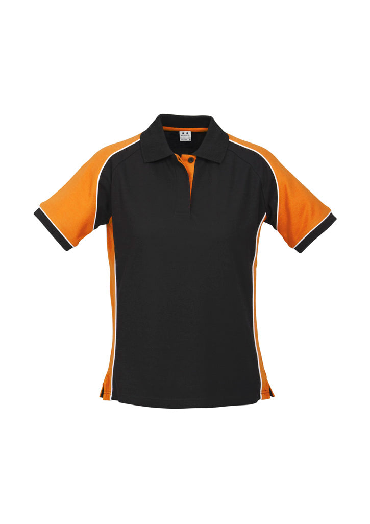 P10122 Womens Nitro Short Sleeve Polo - Black/Orange/White