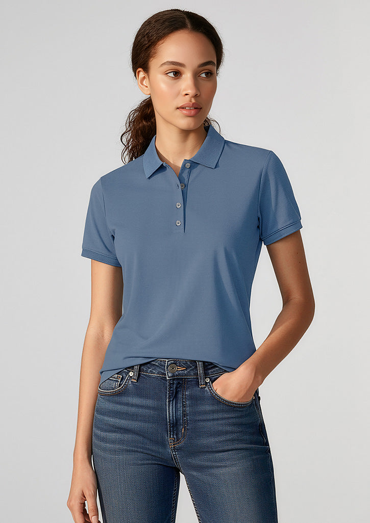 P105LS Womens City Short Sleeve Polo - Grey Smoke