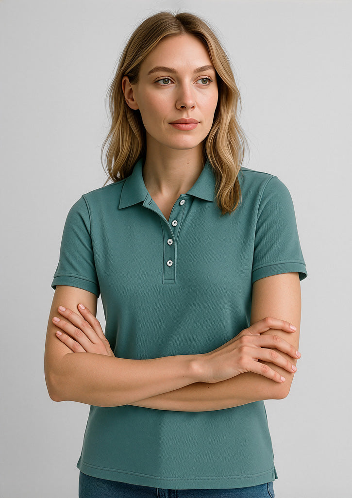 P105LS Womens City Short Sleeve Polo - Jasper Green