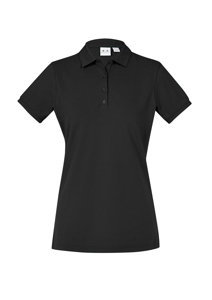P105LS Womens City Short Sleeve Polo - Black