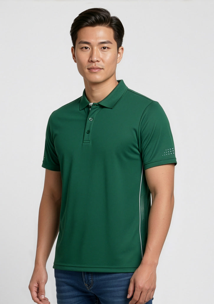 P200MS Mens Balance Short Sleeve Polo - Forest/White