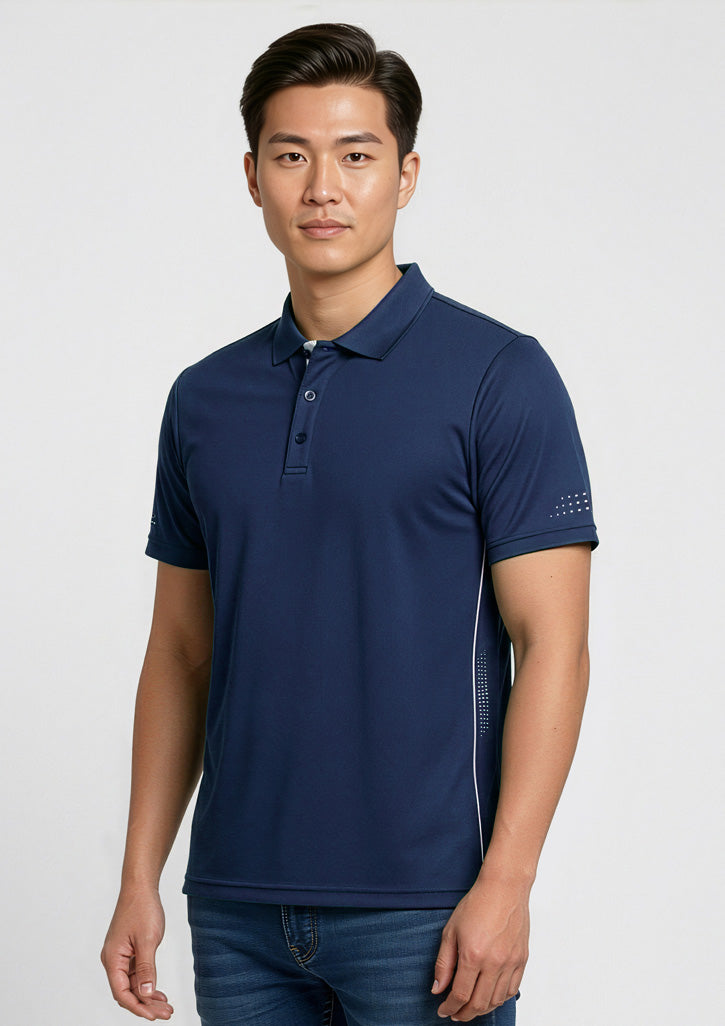 P200MS Mens Balance Short Sleeve Polo - Navy/White