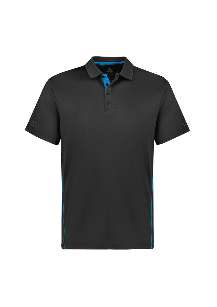 P200MS Mens Balance Short Sleeve Polo - Grey/Cyan