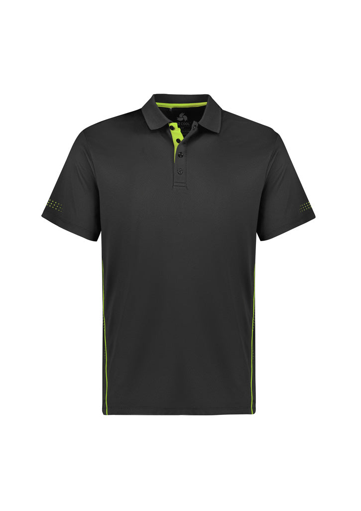 P200MS Mens Balance Short Sleeve Polo - Grey/Fluoro Lime