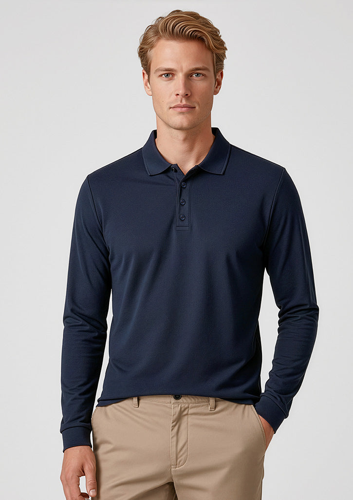 P206ML Mens Action Long Sleeve Polo - Navy