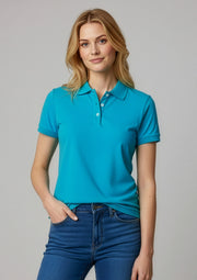 P2125 Womens Neon Short Sleeve Polo - Cyan