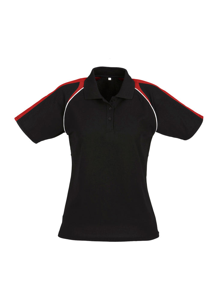 P225LS Womens Triton Short Sleeve Polo - Black/Red/White