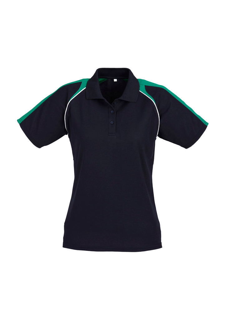 P225LS Womens Triton Short Sleeve Polo - Navy/Kelly Green/White