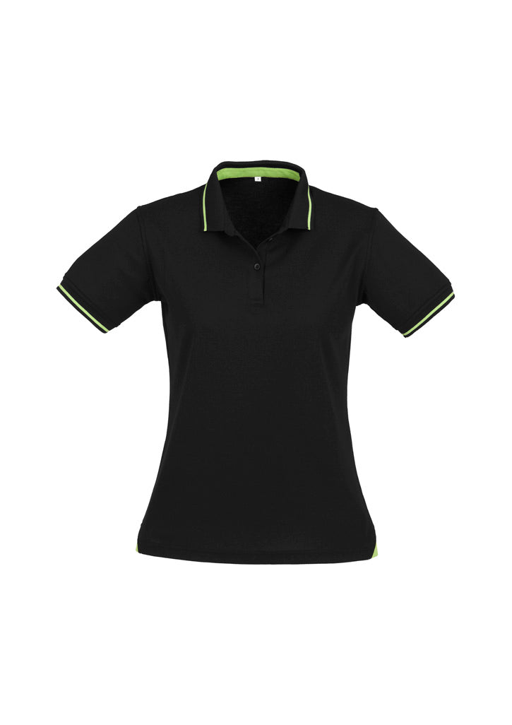 P226LS Womens Jet Short Sleeve Polo - Black/Bright Green