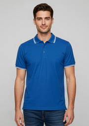 P227MS Mens Cambridge Short Sleeve Polo - Royal/White/White