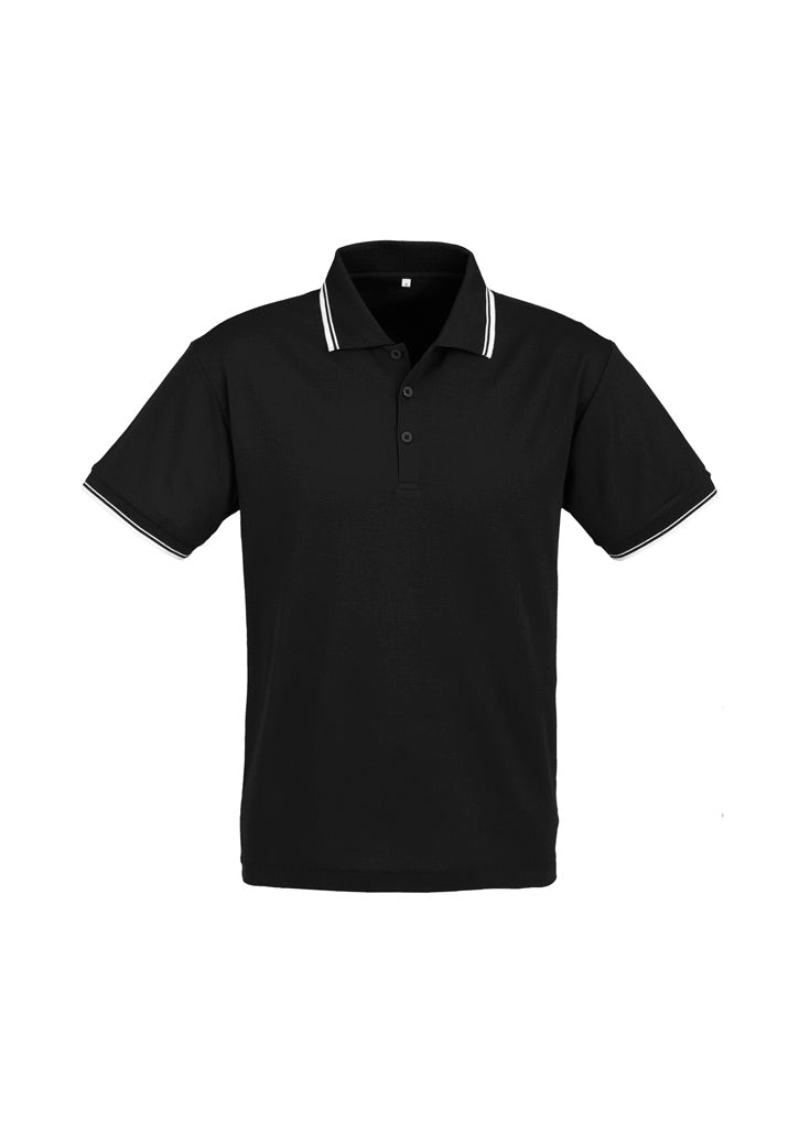 P227MS Mens Cambridge Short Sleeve Polo - Black/White/White