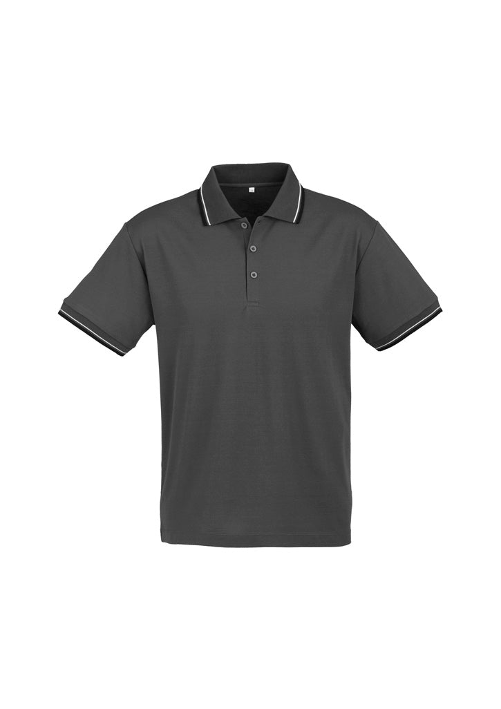 P227MS Mens Cambridge Short Sleeve Polo - Steel Grey/Black/White