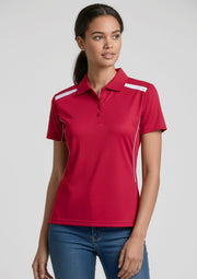 P244LS Womens United Short Sleeve Polo - Red/White