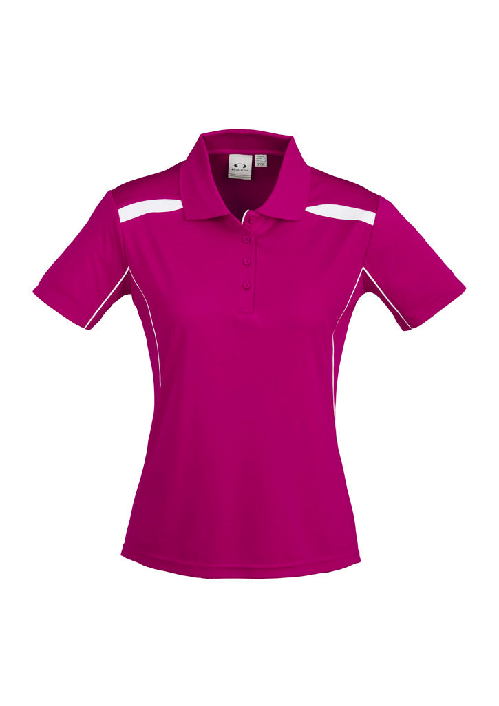 P244LS Womens United Short Sleeve Polo - Magenta/White