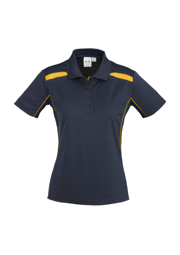 P244LS Womens United Short Sleeve Polo - Navy/Gold