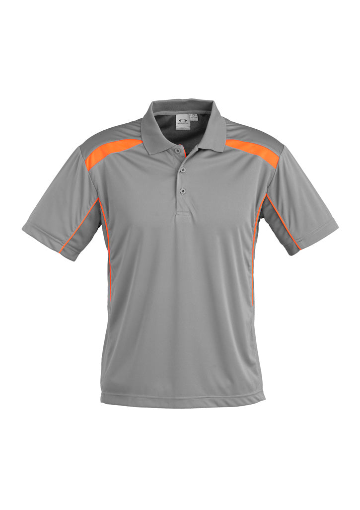 P244MS Mens United Short Sleeve Polo - Ash/Fluoro Orange