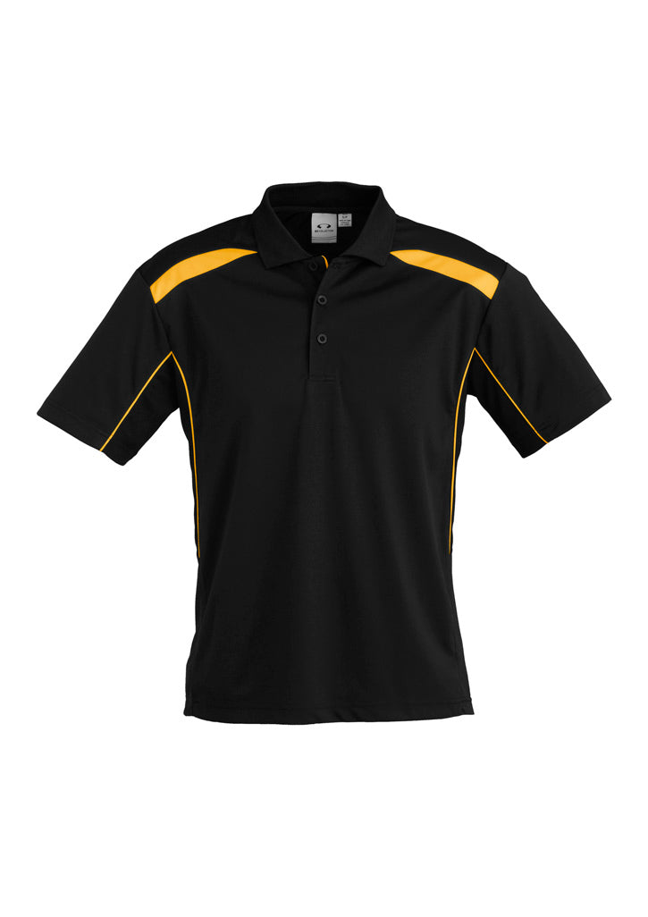P244MS Mens United Short Sleeve Polo - Black/Gold