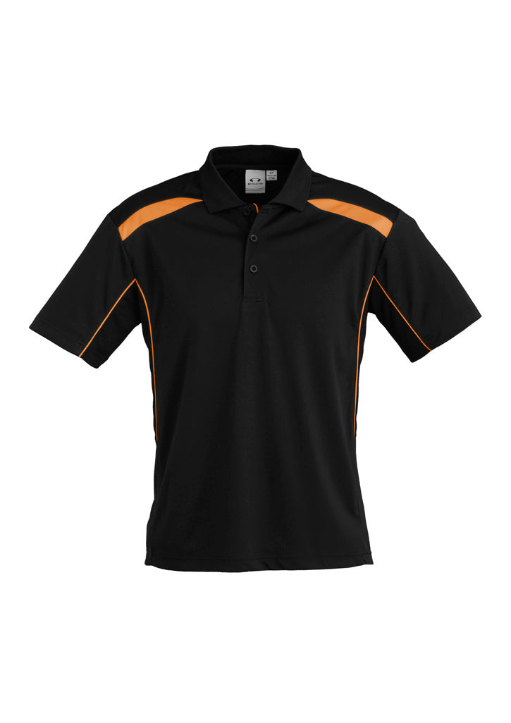 P244MS Mens United Short Sleeve Polo - Black/Orange
