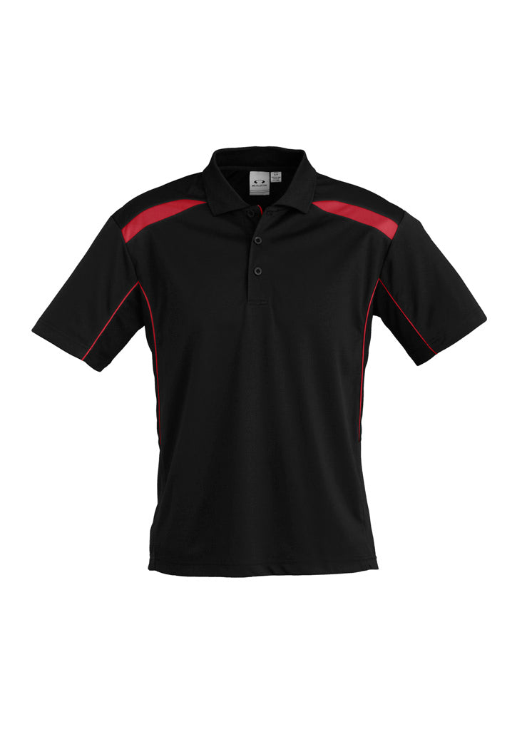 P244MS Mens United Short Sleeve Polo - Black/Red