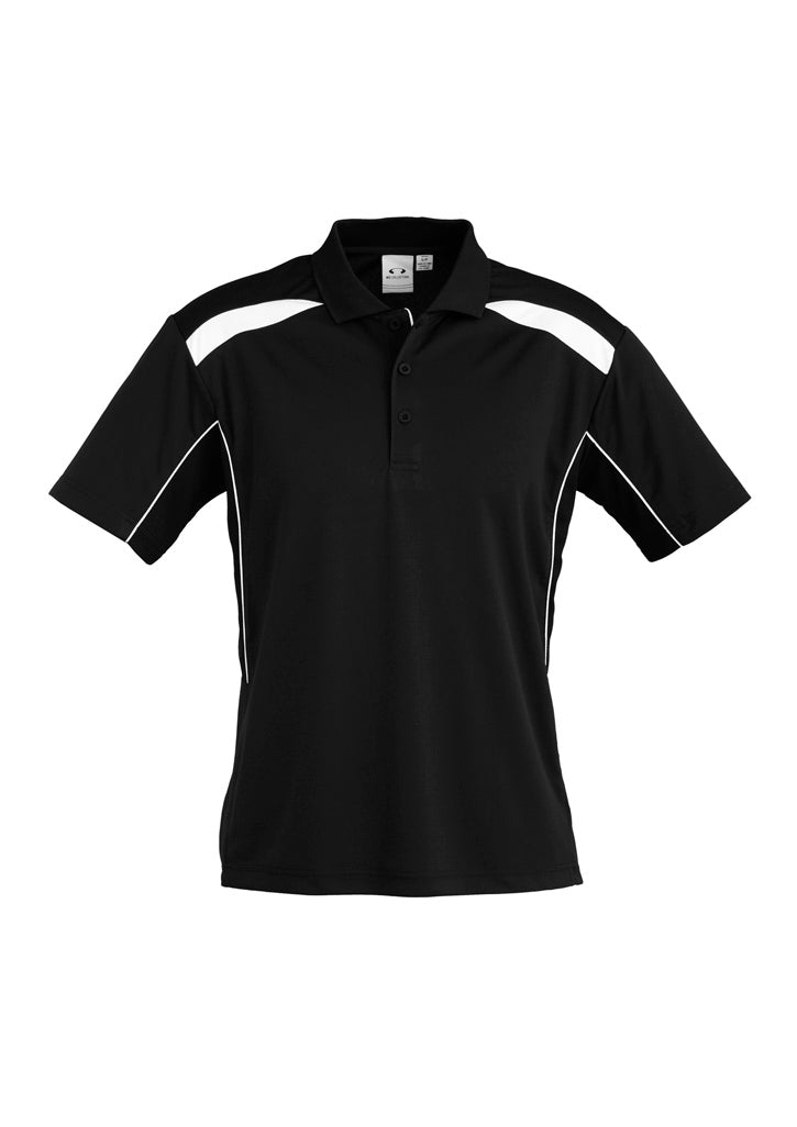 P244MS Mens United Short Sleeve Polo - Black/White