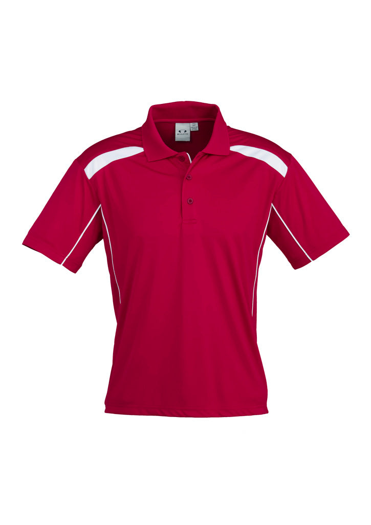 P244MS Mens United Short Sleeve Polo - Red/White