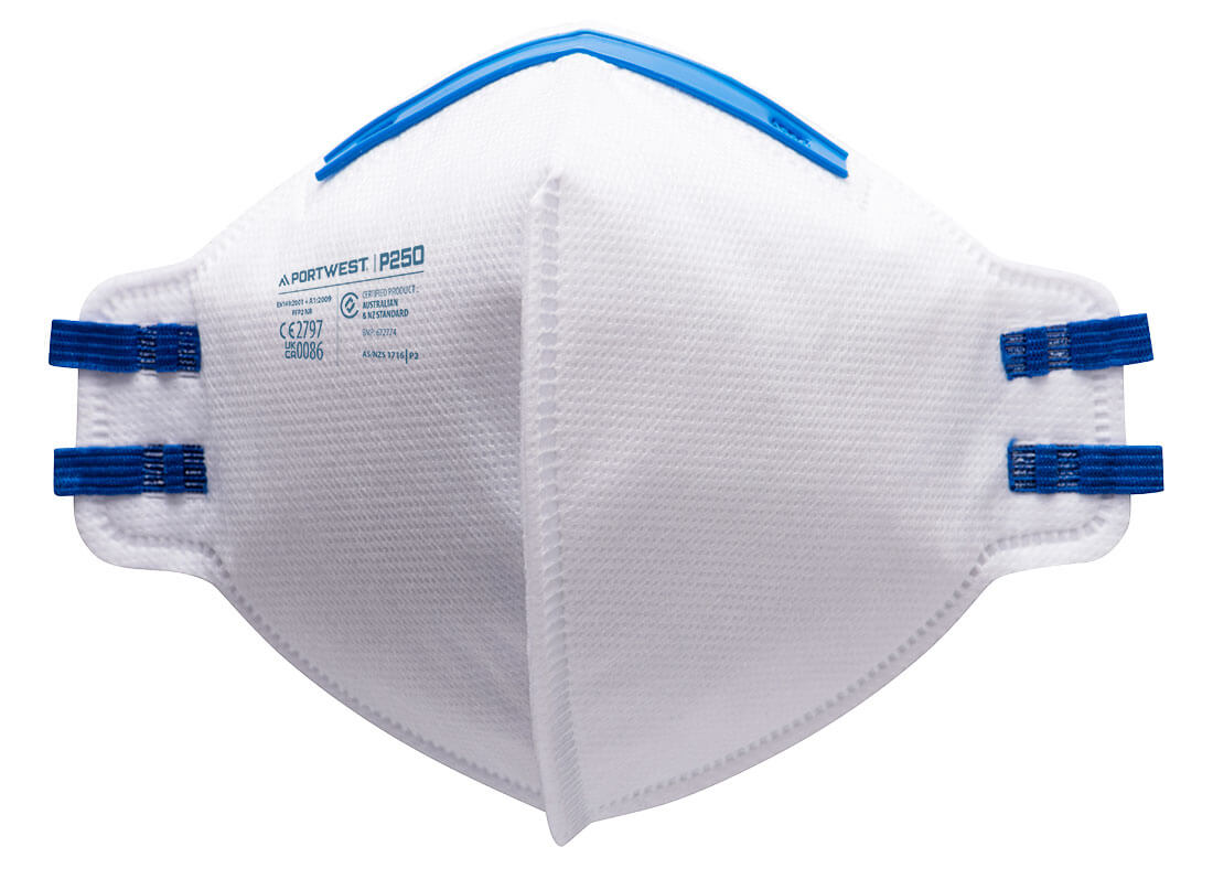 P250 - FFP2 Dust Mist Fold Flat Respirator (Pk20) in White
