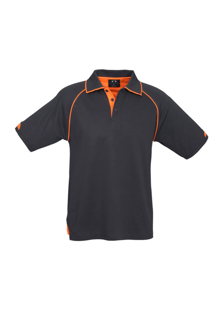 P29012 Mens Fusion Short Sleeve Polo - Grey/Fluoro Orange