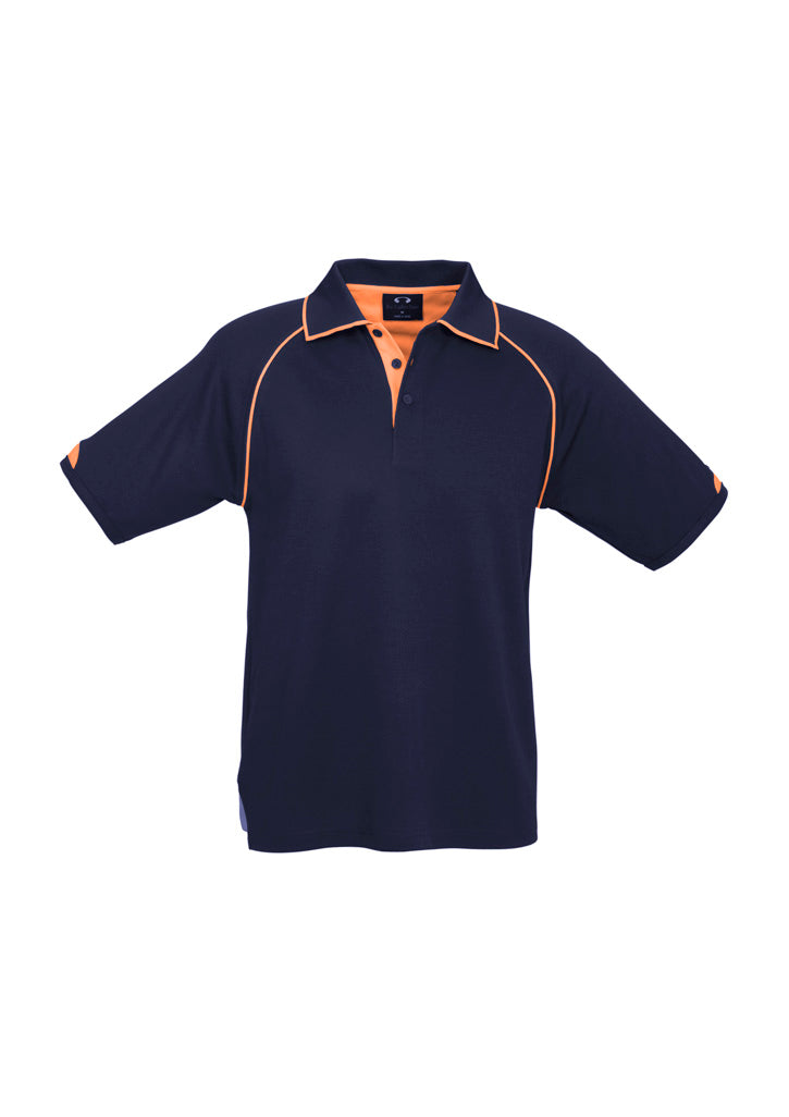 P29012 Mens Fusion Short Sleeve Polo - Navy/Fluoro Orange