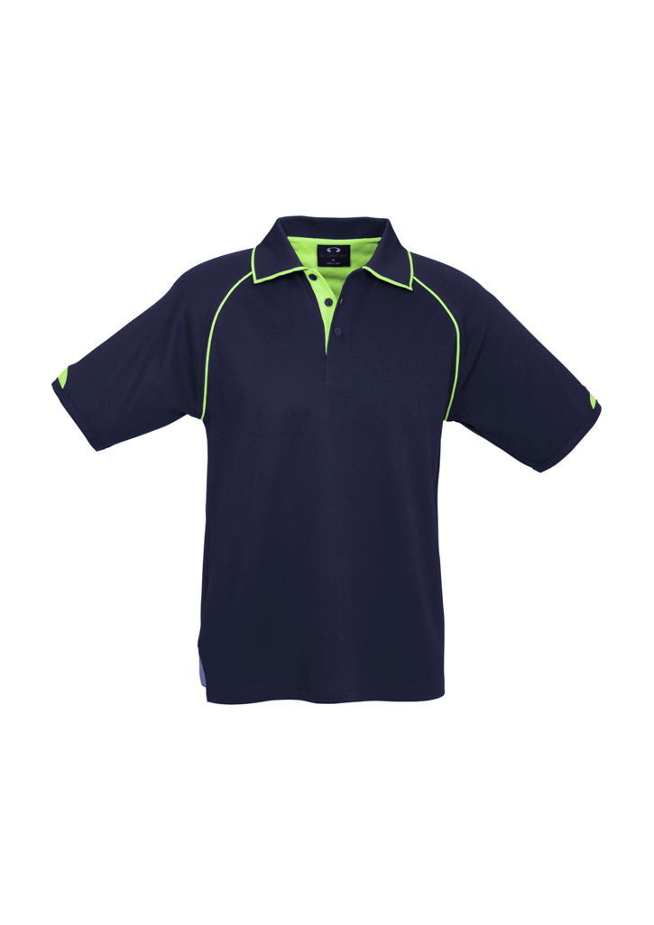P29012 Mens Fusion Short Sleeve Polo - Navy/Fluoro Yellow/Lime
