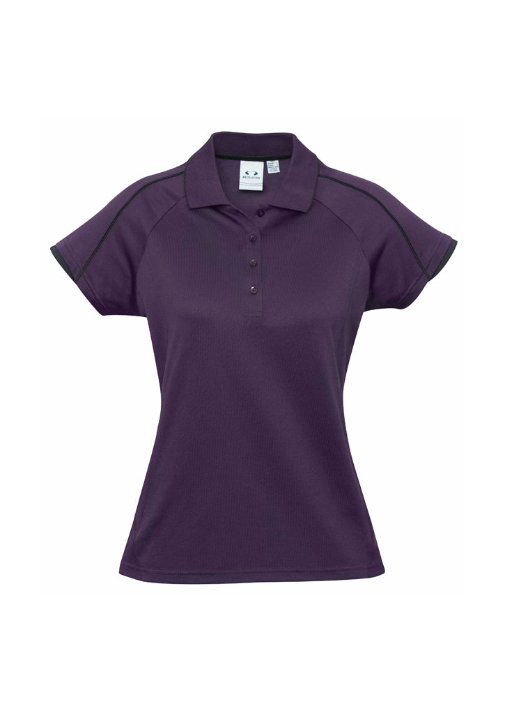 P303LS Womens Blade Short Sleeve Polo - Grape/Black