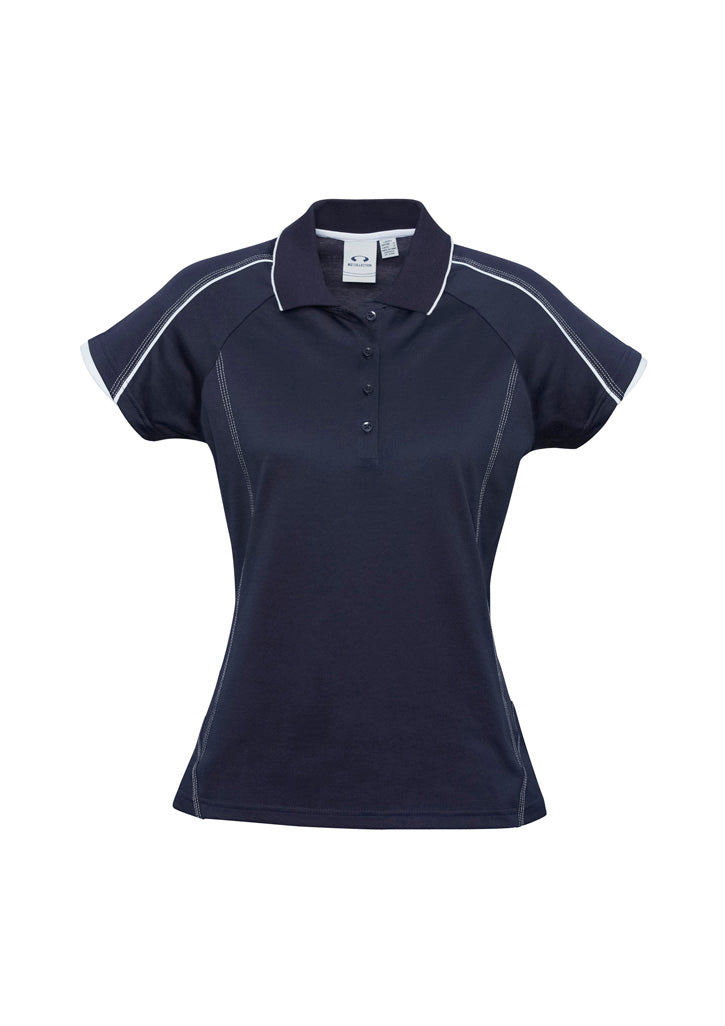 P303LS Womens Blade Short Sleeve Polo - Navy/White