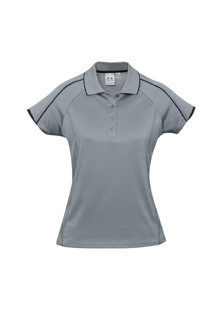P303LS Womens Blade Short Sleeve Polo - Silver Grey/Black