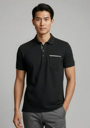 P305MS Mens Edge Short Sleeve Polo - Black/Check