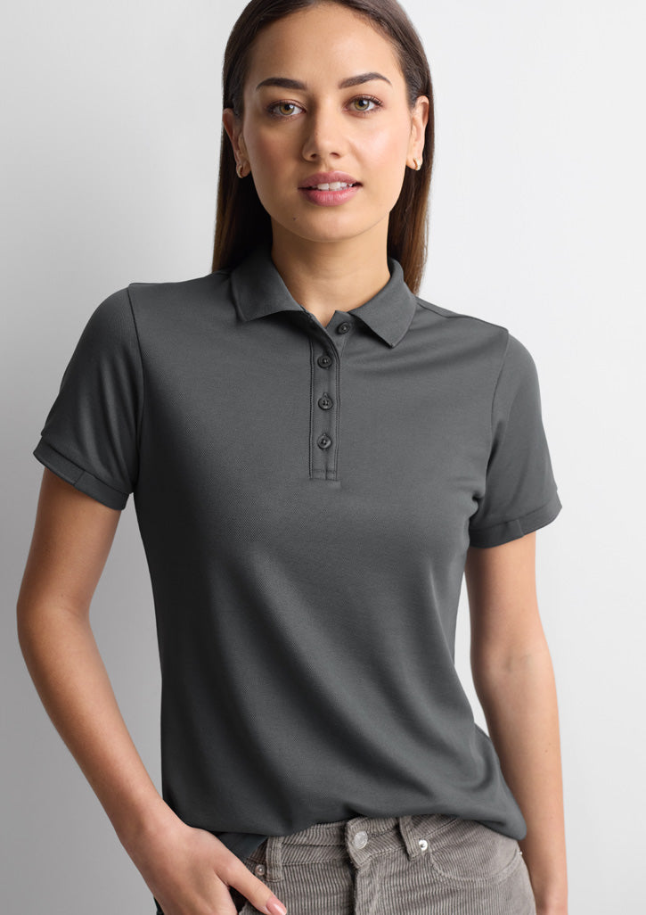 P313LS Womens Focus Short Sleeve Polo - Charcoal/Charcoal