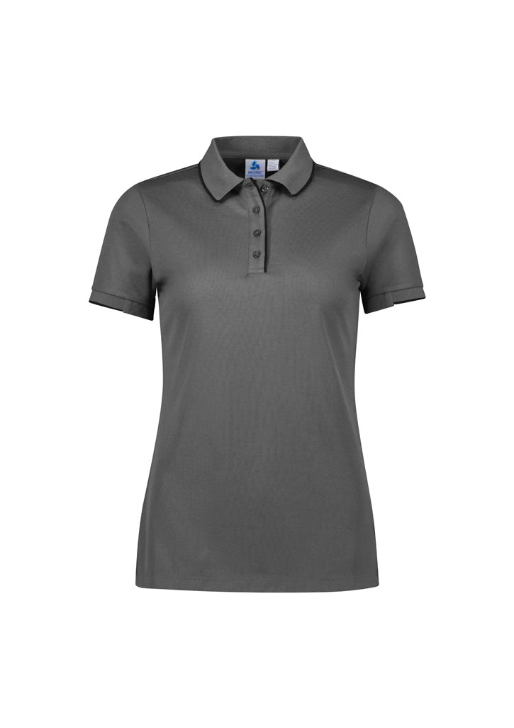 P313LS Womens Focus Short Sleeve Polo - Ash/Black