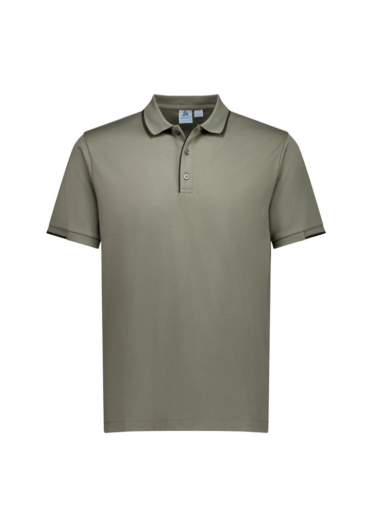 P313MS Mens Focus Short Sleeve Polo - Taupe/Black