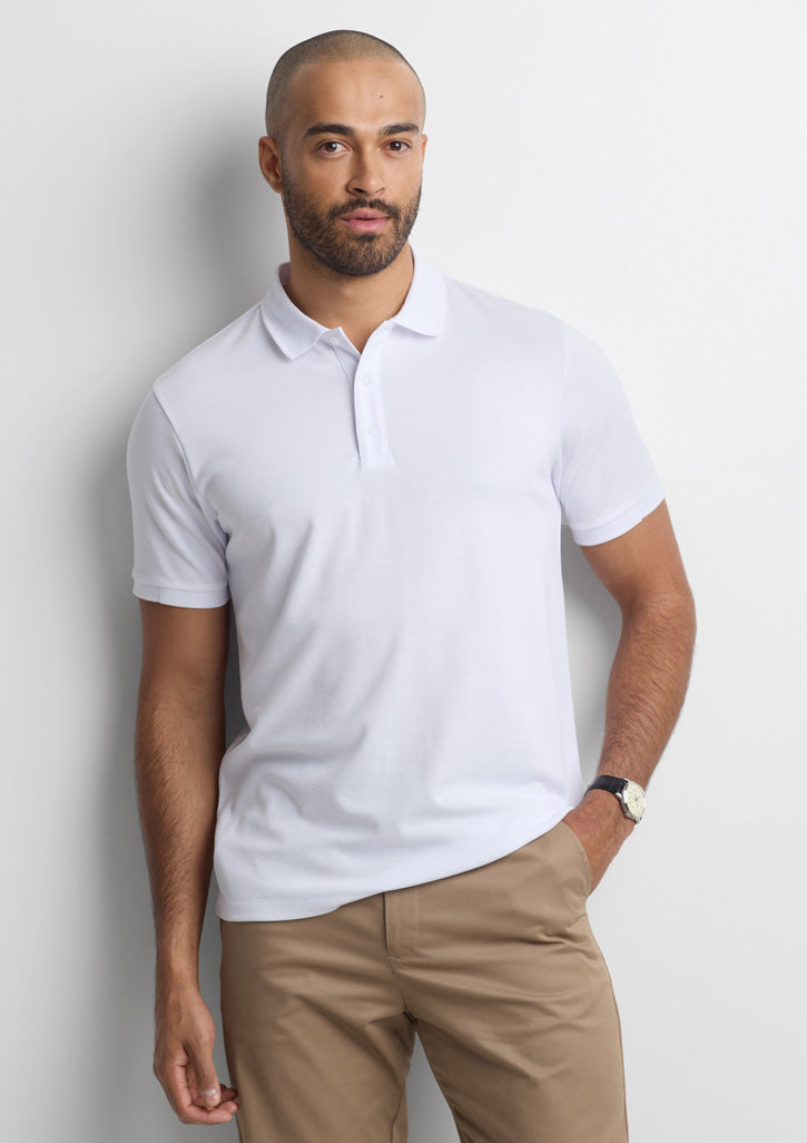 P313MS Mens Focus Short Sleeve Polo - White/White