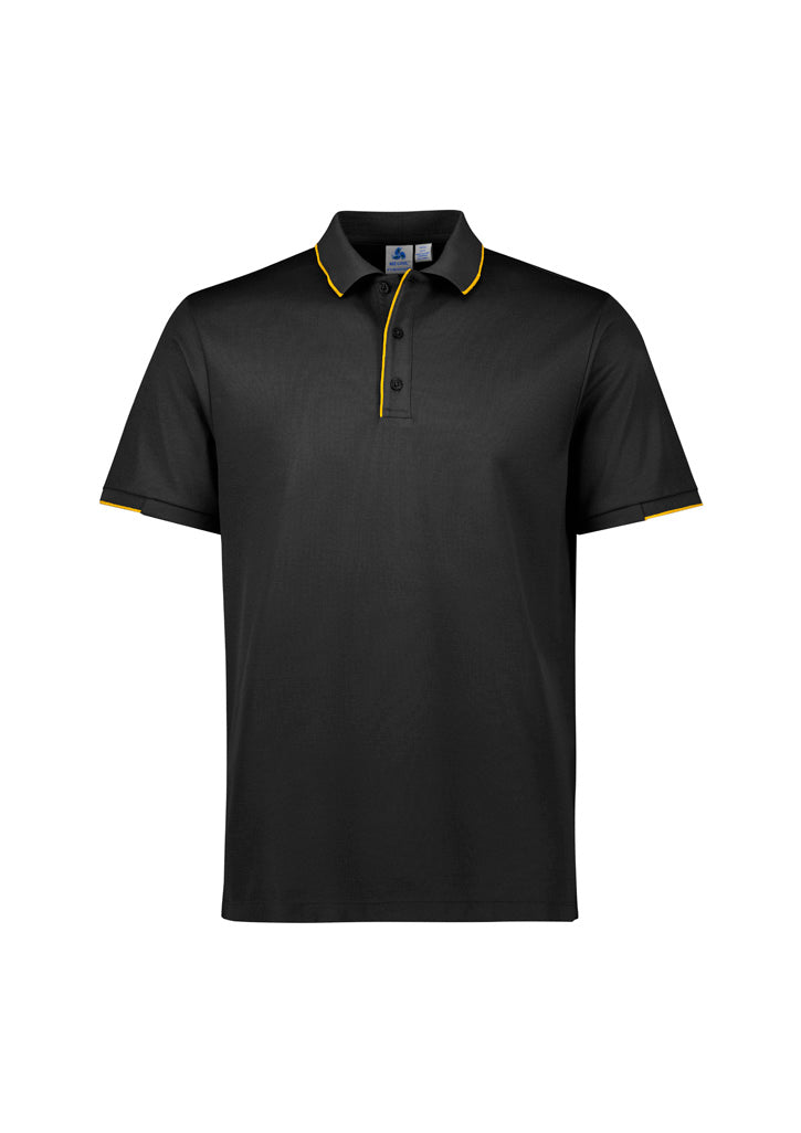 P313MS Mens Focus Short Sleeve Polo - Black/Gold