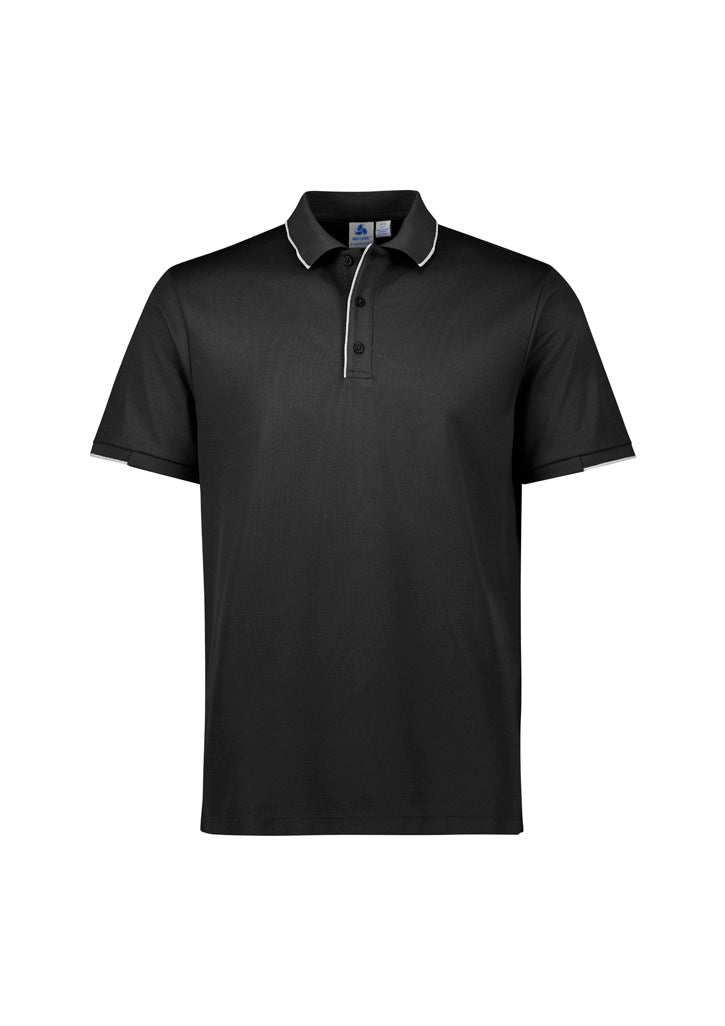 P313MS Mens Focus Short Sleeve Polo - Black/White