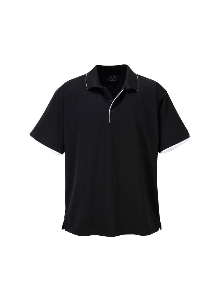 P3200 Mens Elite Short Sleeve Polo - Black/White